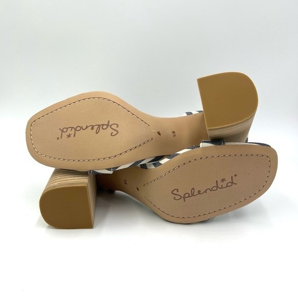 Splendid Women's Siri Blue & White Striped Block‎ Heel Open Toe Sandal Heels 9.5 - Picture 10 of 14